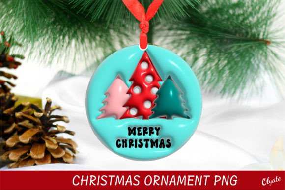 3D Puff Christmas Tree Ornament Sublimat for Illustrations