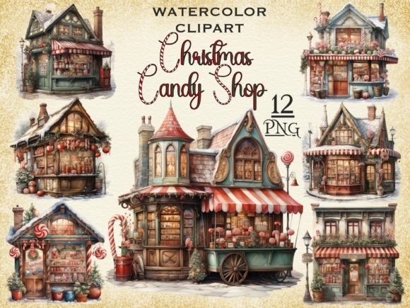 Christmas Candy Shop PNG Bundle for Holiday Illustrations