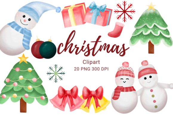 Christmas Clipart PNG Sublimation Bundle for Modern Illustrations