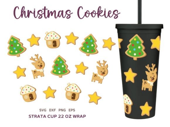 Christmas Cookies Strata Tumbler 22oz: Seasonal Illustrations for Modern Blogs