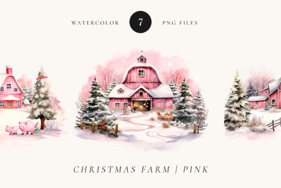 Christmas Farm PNG Clipart for Illustrations and Branding