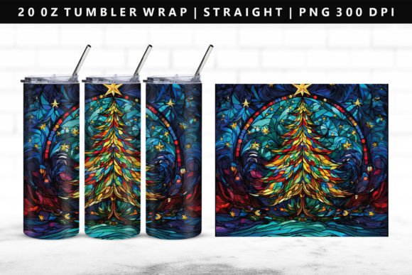 Christmas Tree 20oz Tumbler Wrap PNG