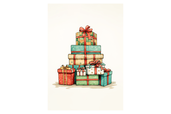 Gifting Christmas Card: Premium Illustrations for Modern Publishing