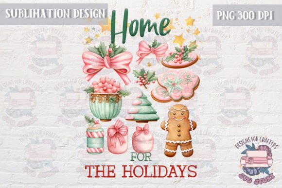 Home for the Holidays Christmas Quote Illustrations