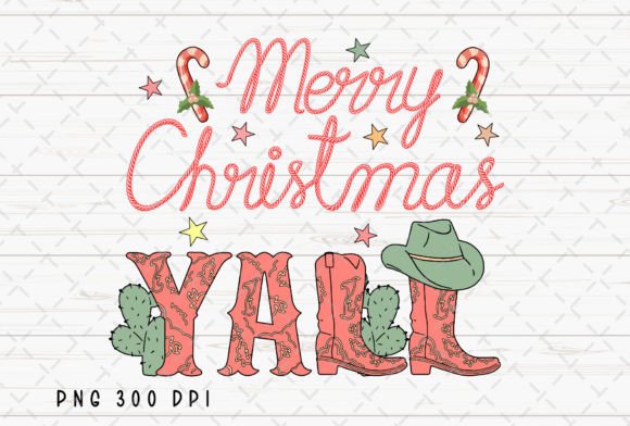 Merry Christmas Cowboy Western Country Illustrations for Local Brands