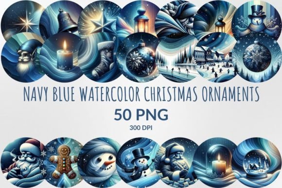 Navy Blue Watercolor Christmas Ornament Review