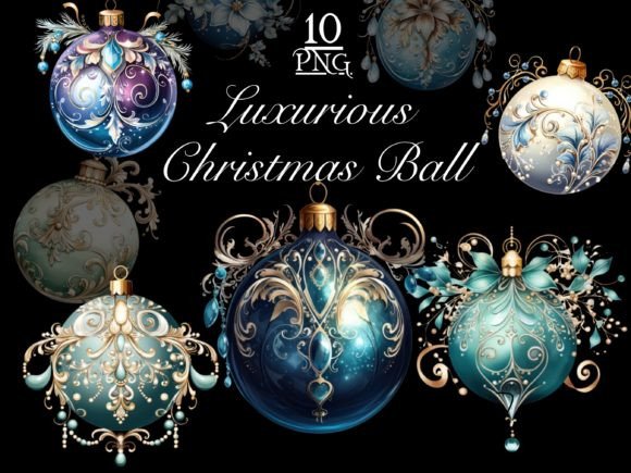Ornate Luxurious Christmas Ball Clipart for Premium Illustrations