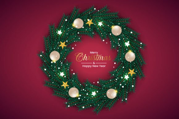 Vector Christmas Wreath Decoration for Illustrations