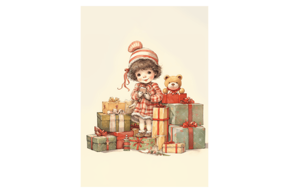 Xmas Presents Christmas Card: Modern Illustrations for Publishers